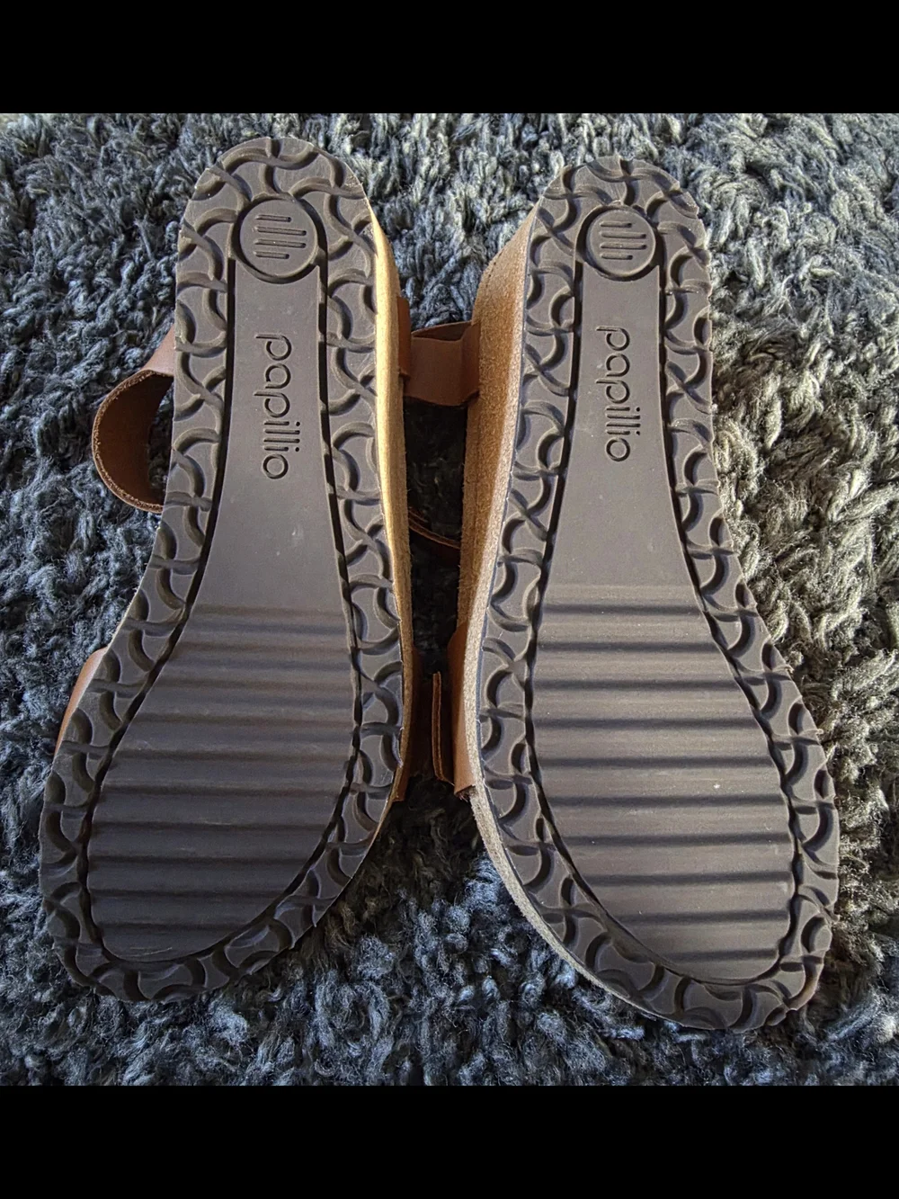 Papillio Tan Platform Sandals with Gold Buckles Size 38